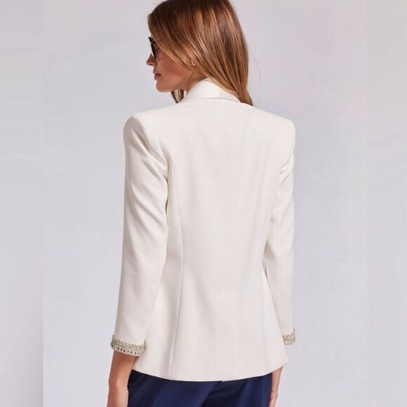 Generation Love Argo Crystal Trimmed Satin & Crepe Blazer size XS - Picture 4 of 16